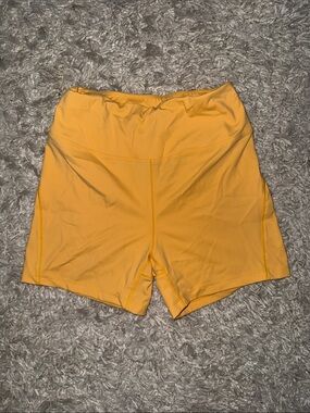 High-Rise Yellow Women’s Active Shorts